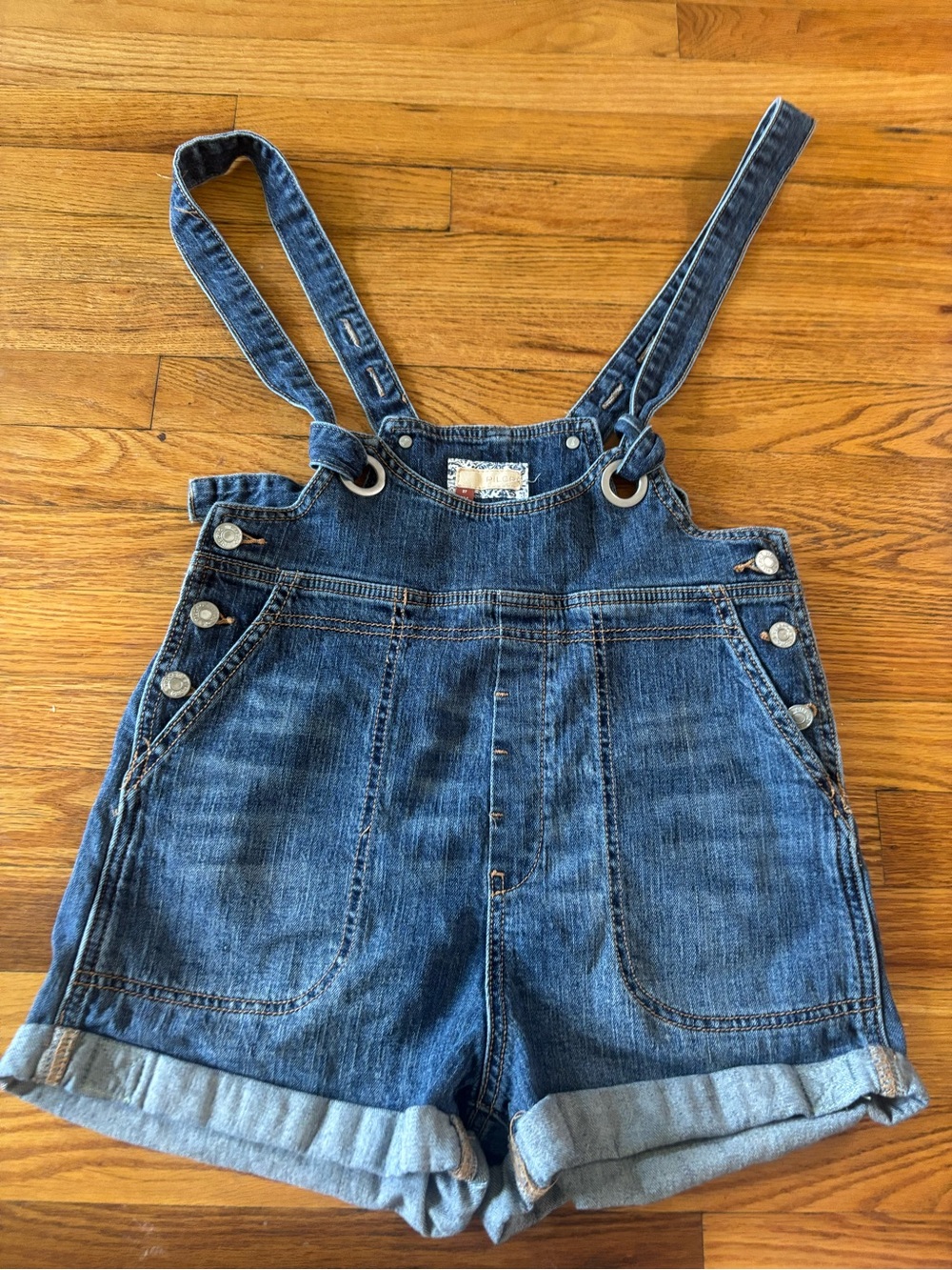 Pilcro by Anthropologie 27 Denim Slouchy Drop Overalls Short Blue Fall